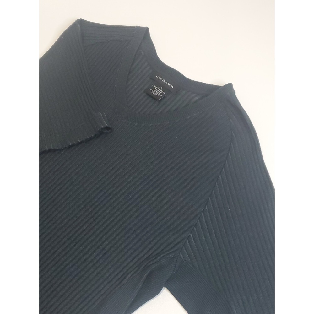 Calvin Klein Jeans Men's Short Sleeve V-Neck Shirt,‎ Large, Black - Picture 2 of 8